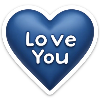 Dark Blue heart with the words Love You Ry in the middle  sticker