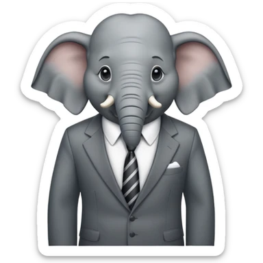 elephant mafia boss with suit and tie sticker