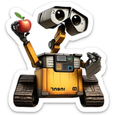 wall-e eat the apple sticker