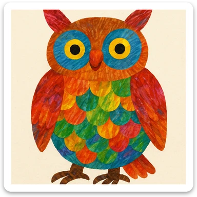 Eric carle owl sticker