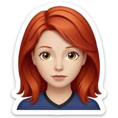 LaVerne Andrews with red hair sticker