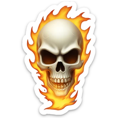 ghost-rider skull in flames sticker