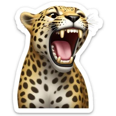 Leopard Roaring sticker