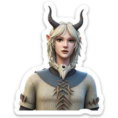 horned figure in nature sticker