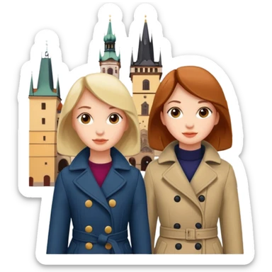 2 girls exploring Prague  sticker