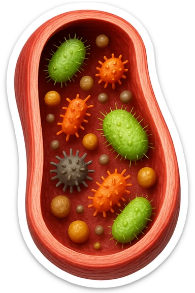 EMOJI STILE IPHONE 3D DI tossine e batteri che entrano in una vena umana E FALLO MOLTO REALISTICO IN 3D sticker