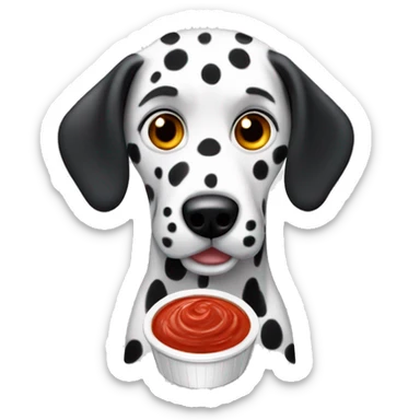 Dalmatian dog with salsa dip sticker