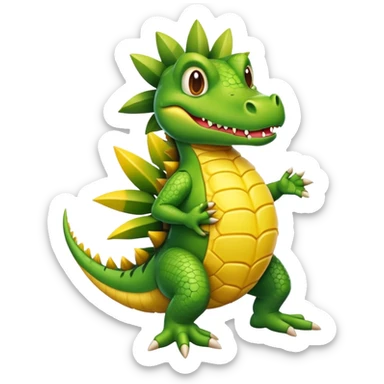 Cocodrilo con cuerpo de piño a dos patas sticker