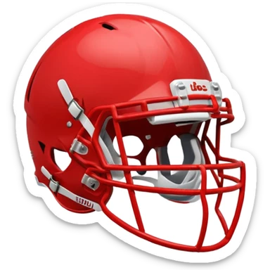 College football player helmet in light red color sticker