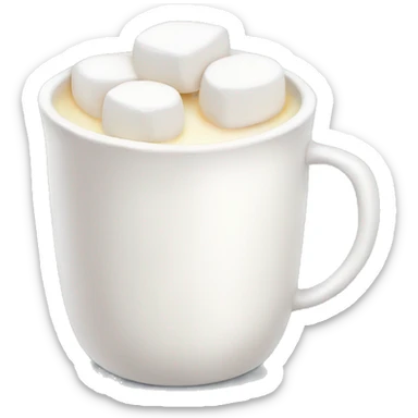A cup of warm milk with marshmallows  sticker