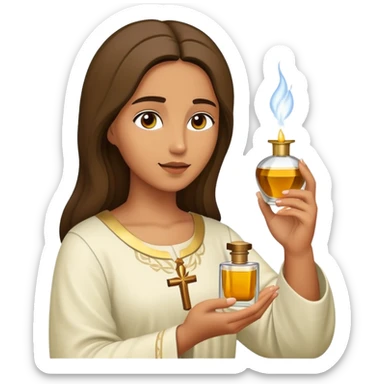 Biblical woman anoints Jesus with perfume sticker