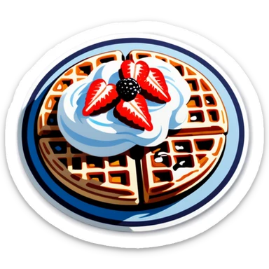 waffle with sugar  sticker
