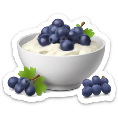 yoghurt bowl with grapes and blueberries sticker