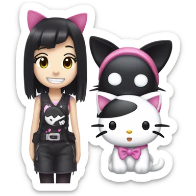 Hello Kitty and Kuromi sticker