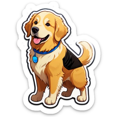 Female golden retriever that is a genius and a science nerd sticker