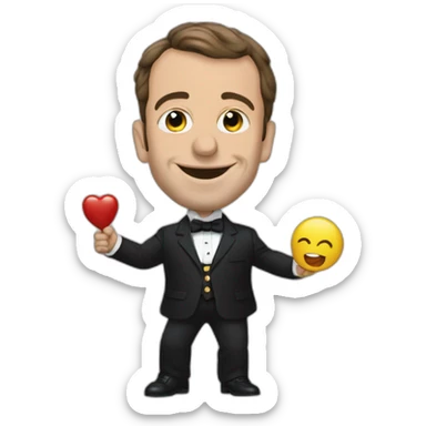 Emanuel Macron qui fait un doigt d'honneur sticker