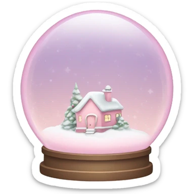 Pastel pink snow globe sticker