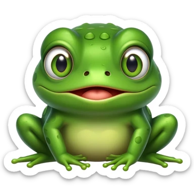 frog pretending to be scary but looking adorable instead sticker