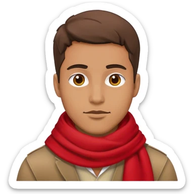 male portrait with red scarf tomga sticker