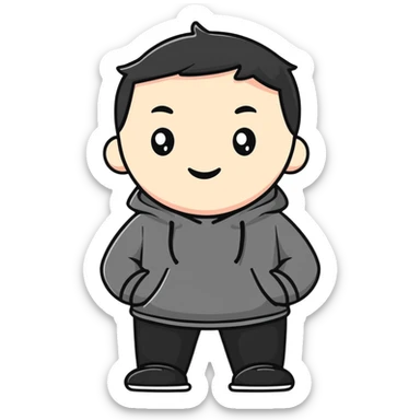 Gothic style character with black clothing and pale face sticker