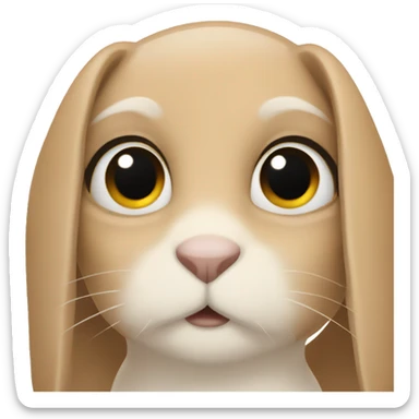 rabbit with dark circles under her eyes sticker