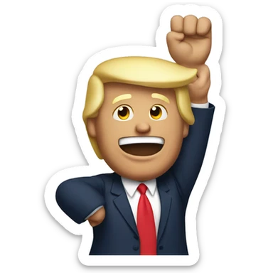 Donald trump with hands in the air sticker