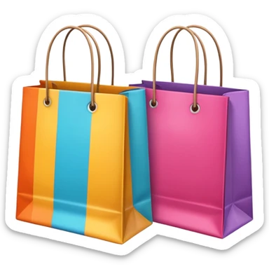 2 beautiful shopping bag with different pattern sticker