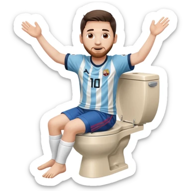 Messi dancing with skibidi toilet sticker