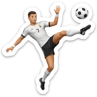 Ronaldo doing a bicycle kick with football sticker