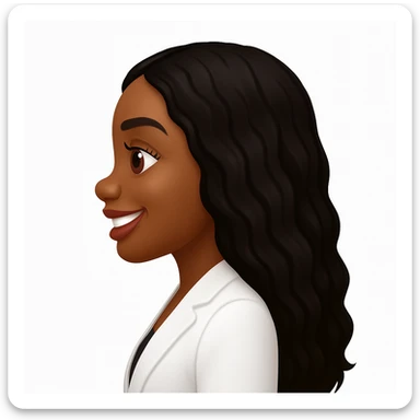 turn the second man in emoji style of the 1st image, match the facial features and match dressing style of the 2nd image, she is wearing white suit side pose sticker