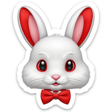 Cartoon rabbit with oversized bow tie sticker