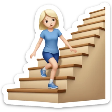 lose strength in stairs white female  sticker