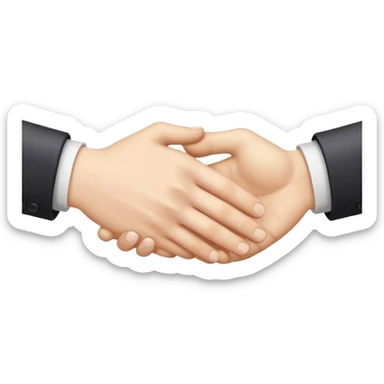 two white hands in a secret handshake sticker