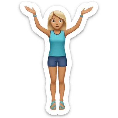 A woman listens someone with focus and foots in the air sticker