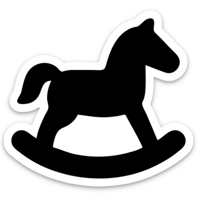 solid filled rocking horse icon sticker