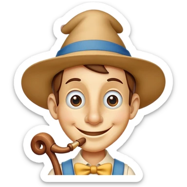 Pinocchio with long nose  sticker