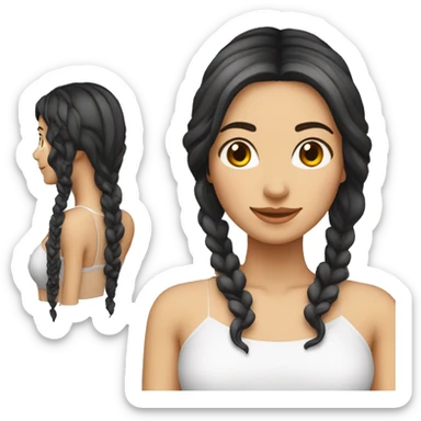 Mujer blanca con cabello rizado largo a la espalda sticker
