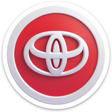 3D circular pattern with white "Toyota" text in the center, red and silver color scheme, modern style sticker