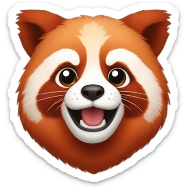 Red panda face sticker