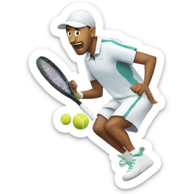 Tennis player Nichols Nick Kyrgios with tennis racquet in hand sticker