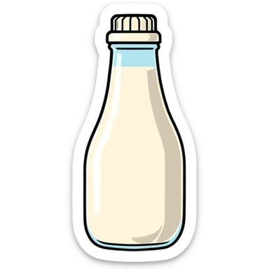 heavenly bottle of pure milk with angelic glow, spiritual nourishment sticker