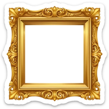 An empty golden art frame decorated  sticker