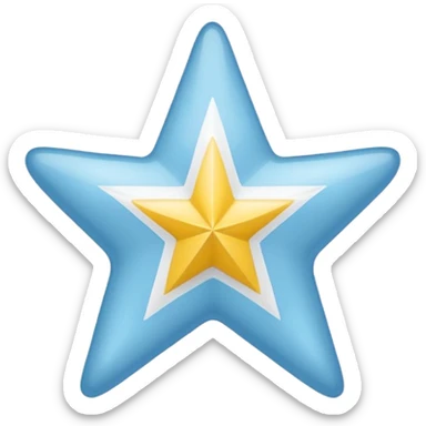 Bandera celeste  con una estrella 💫 y franjas blancas sticker