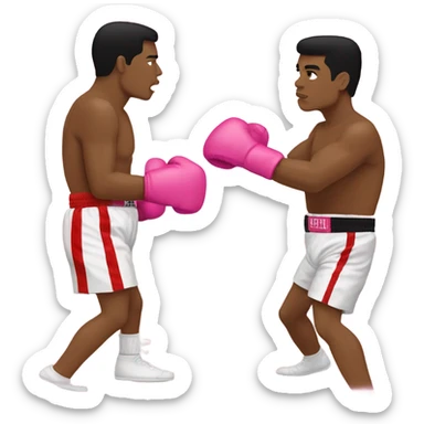 Muhammad Ali boxing with pink gloves ￼ sticker