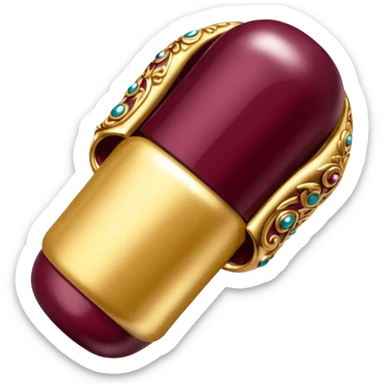 gold and burgundy rococo inflatable puffy nail polish sticker