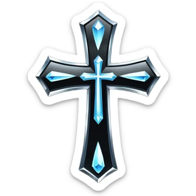 Glitter black cross sticker