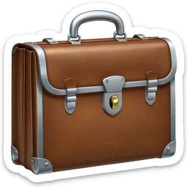 a briefcase with money and a closed lock in front of it sticker