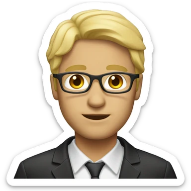 professor with medium, straight, blonde hair  sticker
