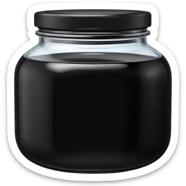 jar with black paste inside sticker