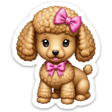 Caniche con lazo sticker